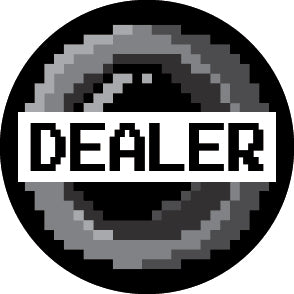 8-Bit Dealer Button - Black (49mm or 60mm)