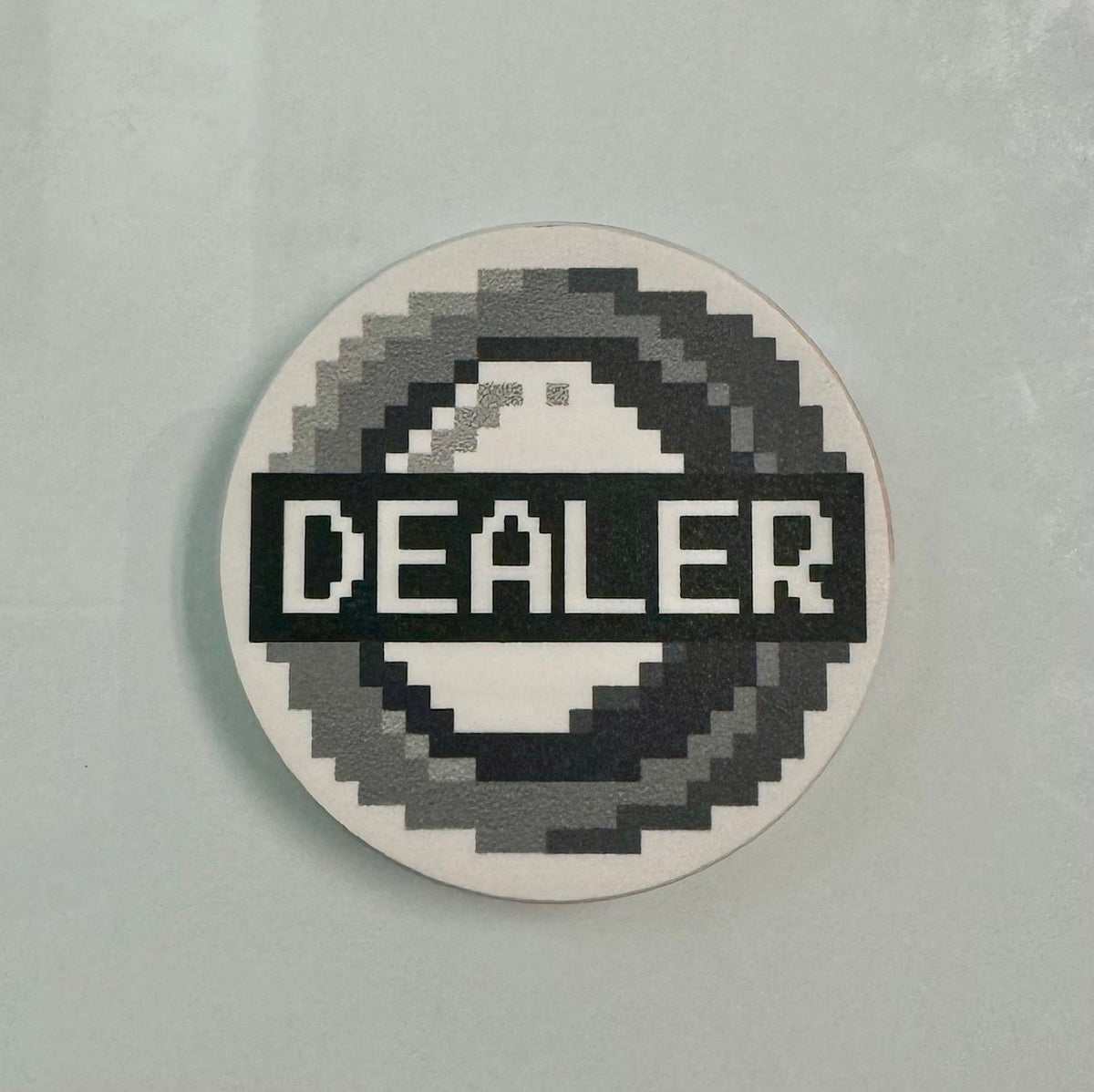 8-Bit Dealer Button - White (49mm or 60mm)
