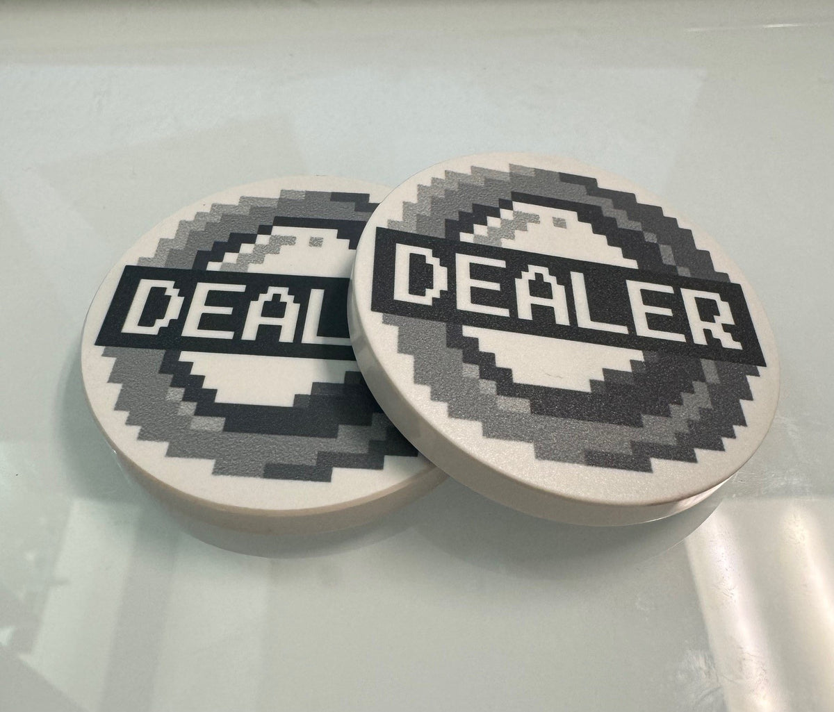 8-Bit Dealer Button - White (49mm or 60mm)
