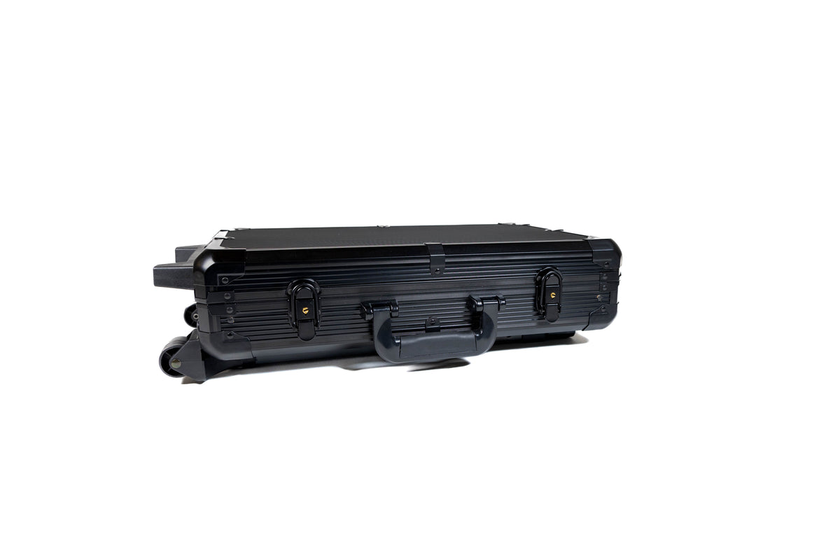 600 Chip Black Aluminum Rolling Case