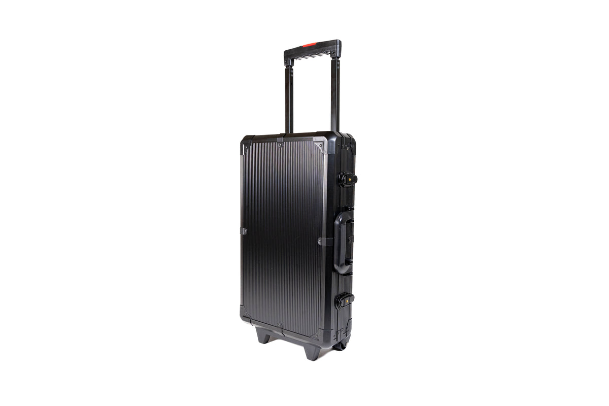 600 Chip Black Aluminum Rolling Case