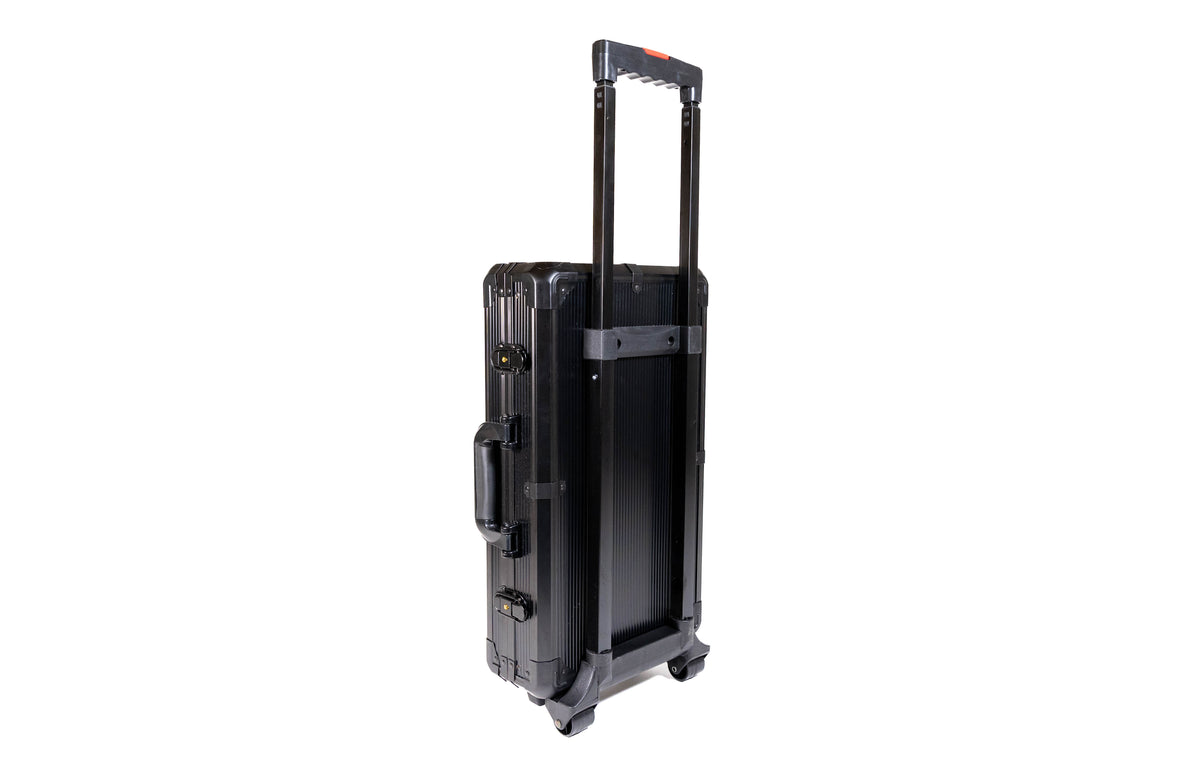 600 Chip Black Aluminum Rolling Case