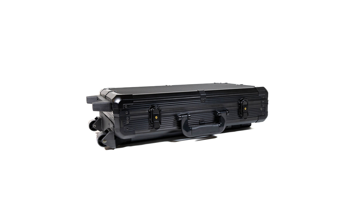 600 Chip Black Aluminum Rolling Case