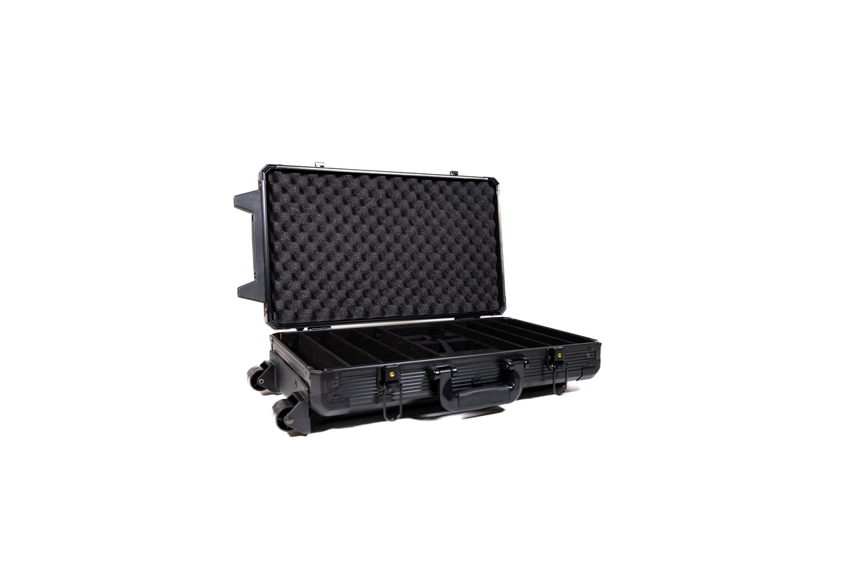600 Chip Black Aluminum Rolling Case
