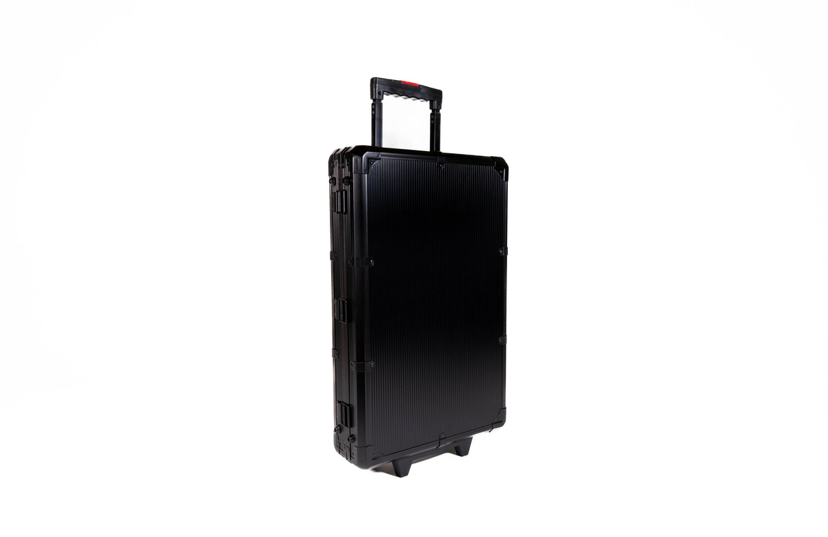 1000 Chip Black Aluminum Rolling Case