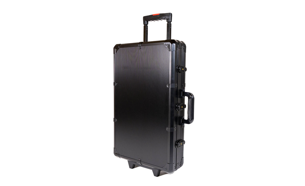 1000 Chip Black Aluminum Rolling Case