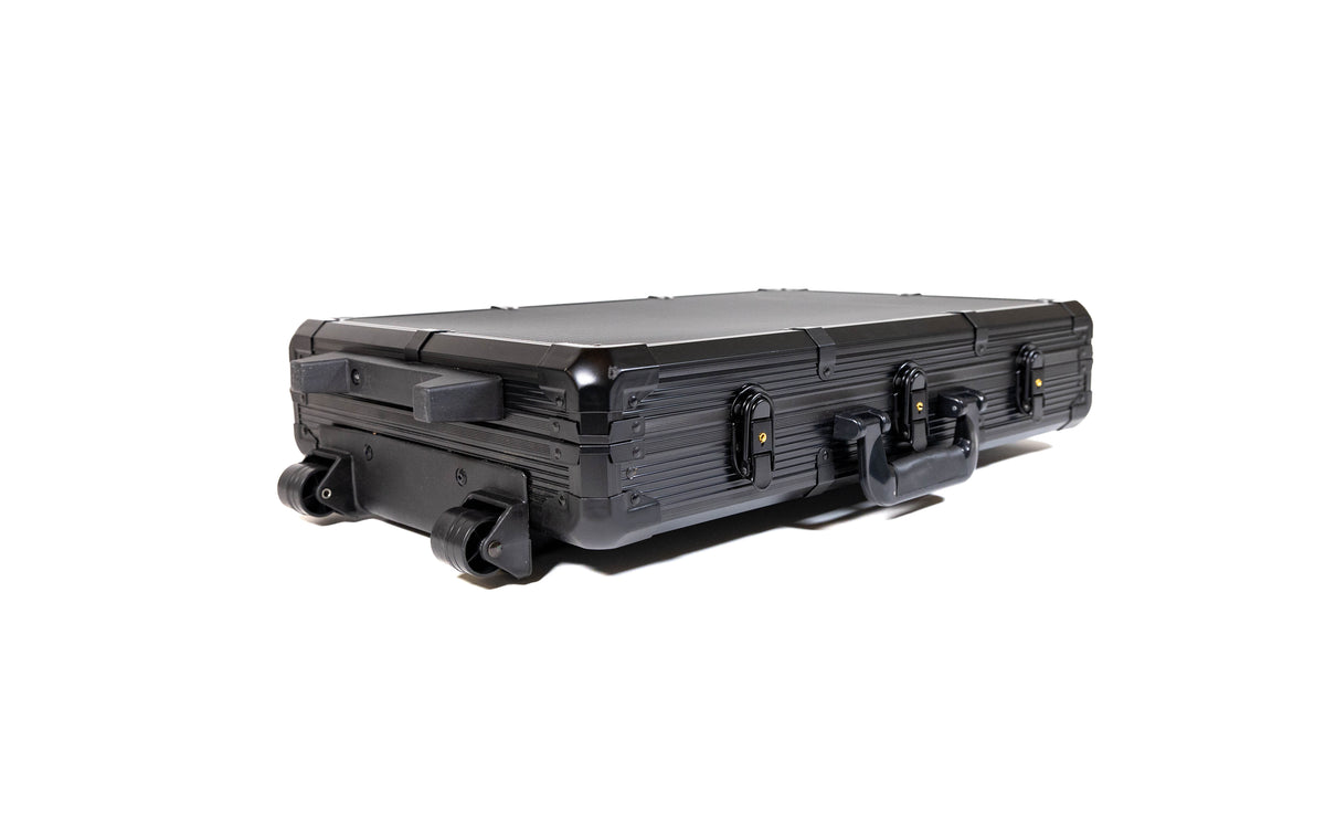 1000 Chip Black Aluminum Rolling Case