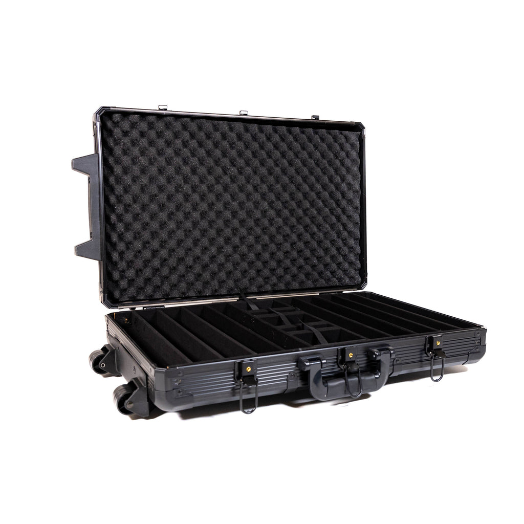 1000 Chip Black Aluminum Rolling Case - BR Pro Poker