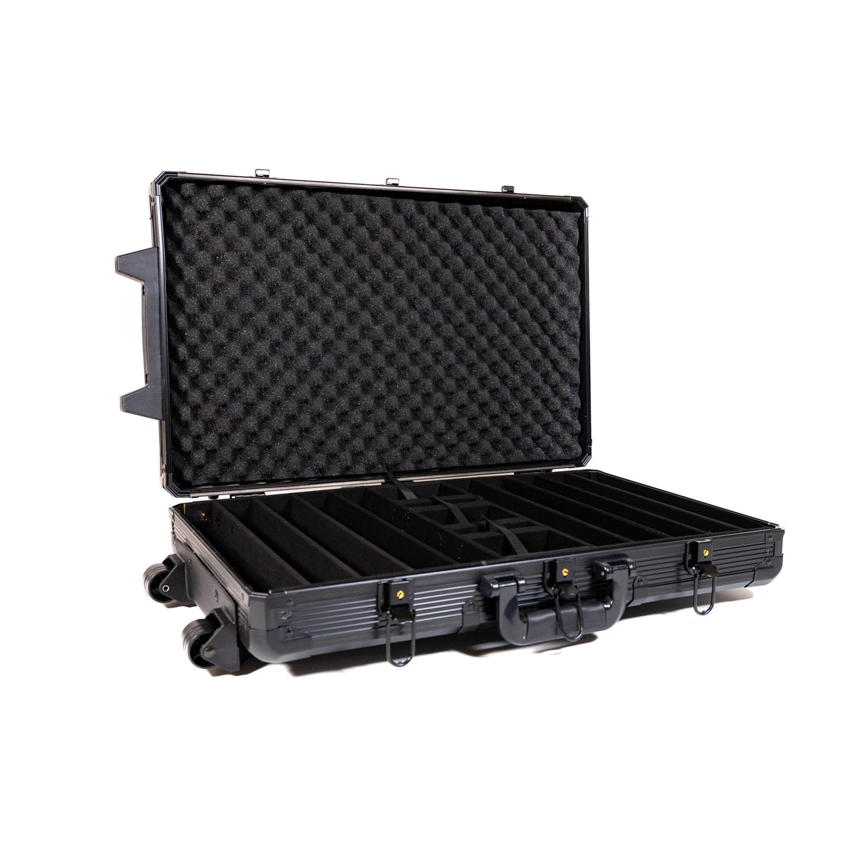 1000 Chip Black Aluminum Rolling Case