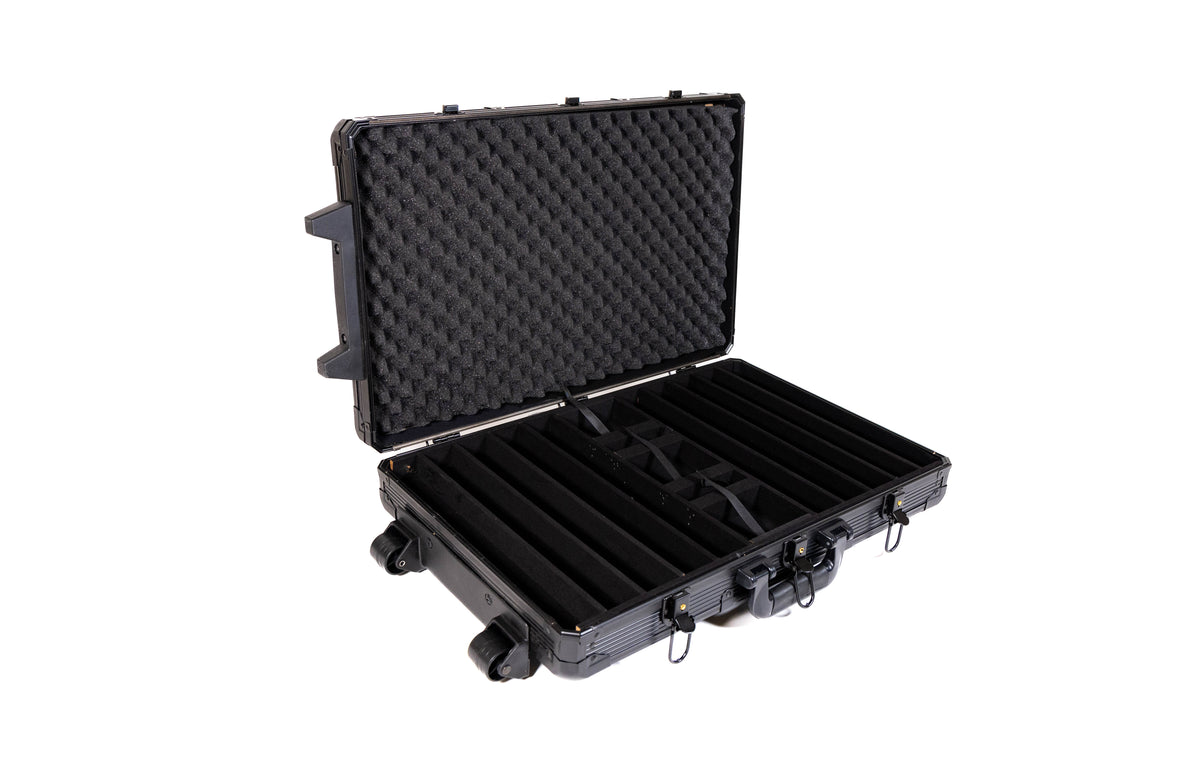 1000 Chip Black Aluminum Rolling Case