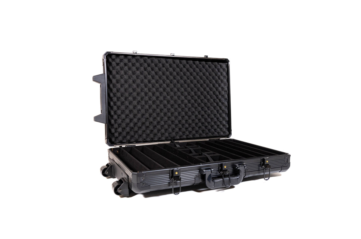 1000 Chip Black Aluminum Rolling Case
