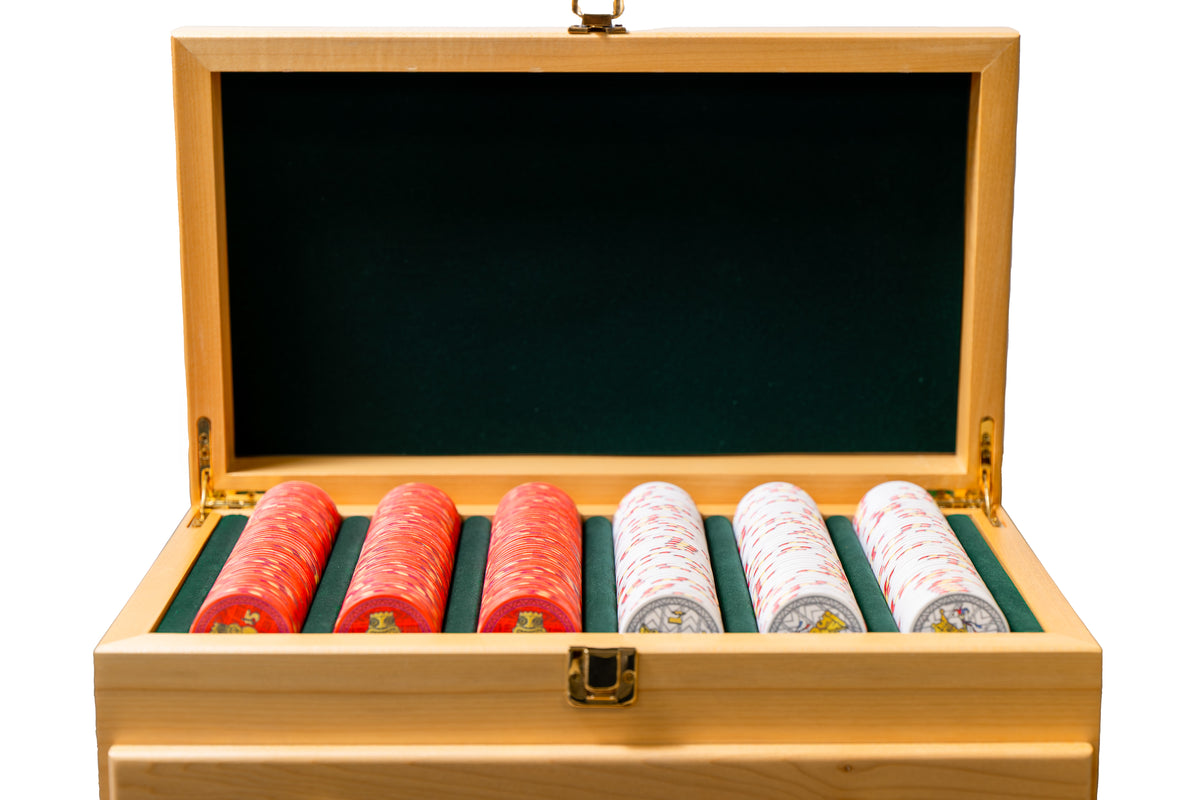 500 Chip Wooden Case