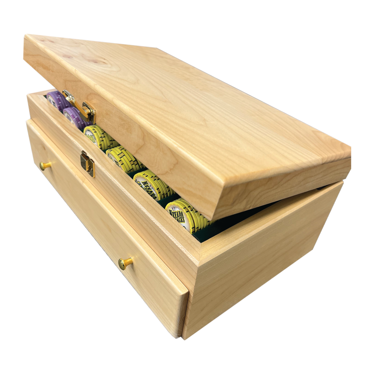 500 Chip Wooden Case