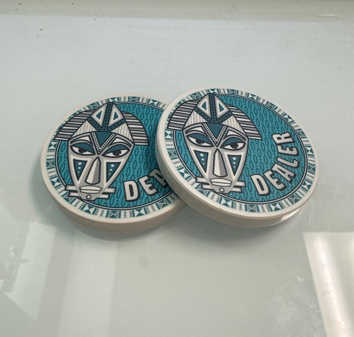 Tribal Mask Dealer Button (49mm or 60mm)