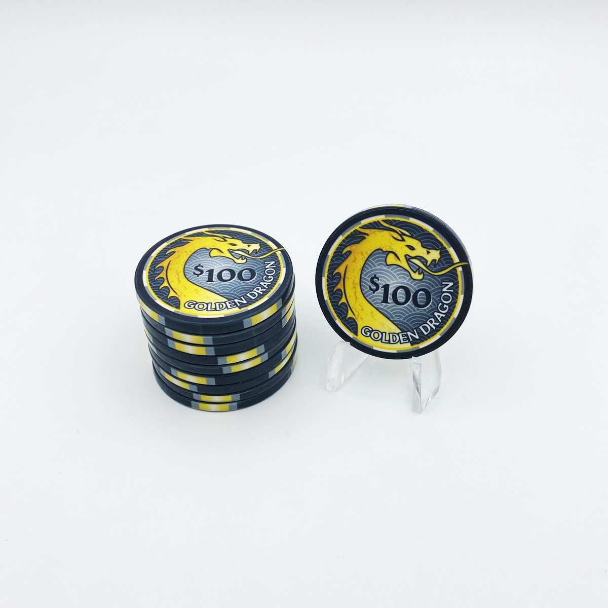 Golden Dragon Ceramic Poker Chip