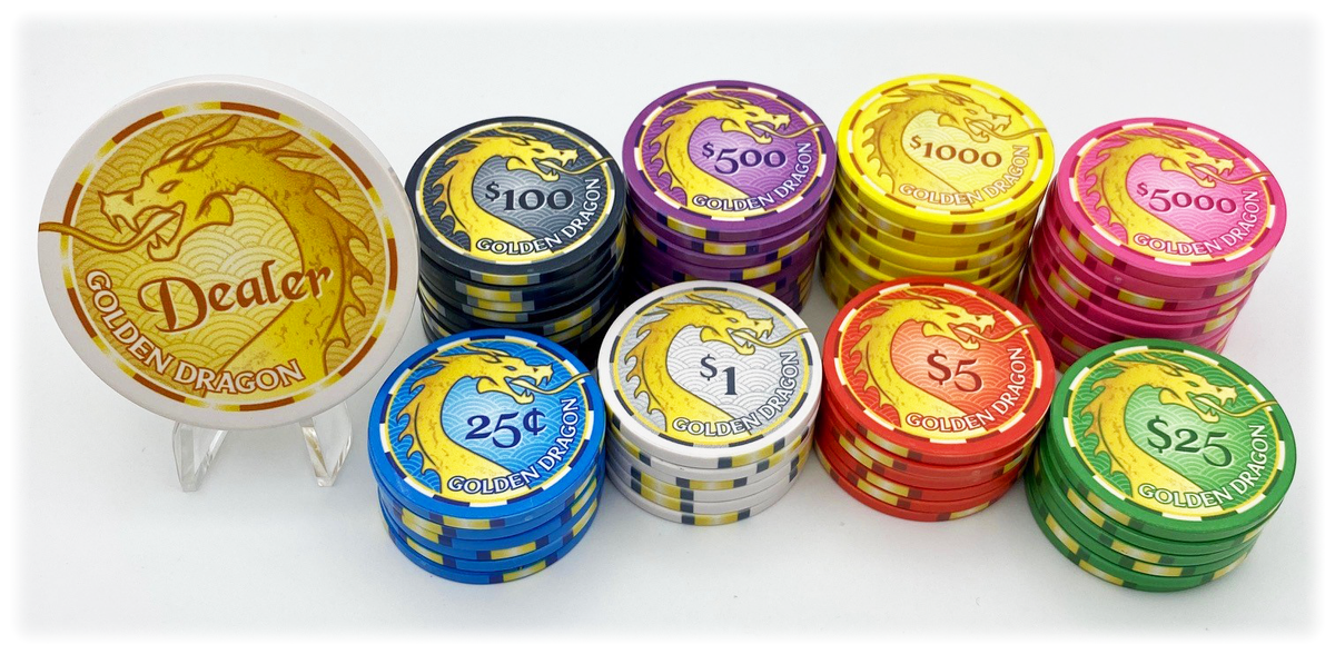 Golden Dragon Ceramic Poker Chip