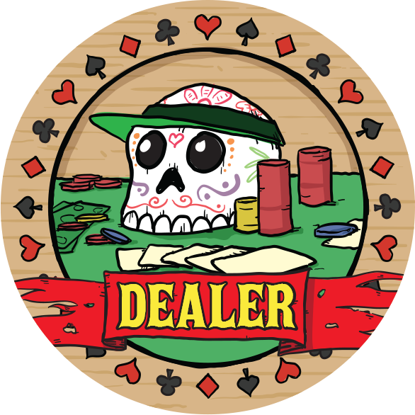 Dia de los Muertos Dealer Button - Tan (49mm or 60mm)