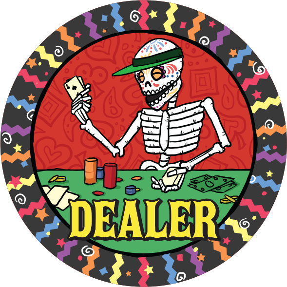 Dia de los Muertos Dealer Button - Black (49mm or 60mm)