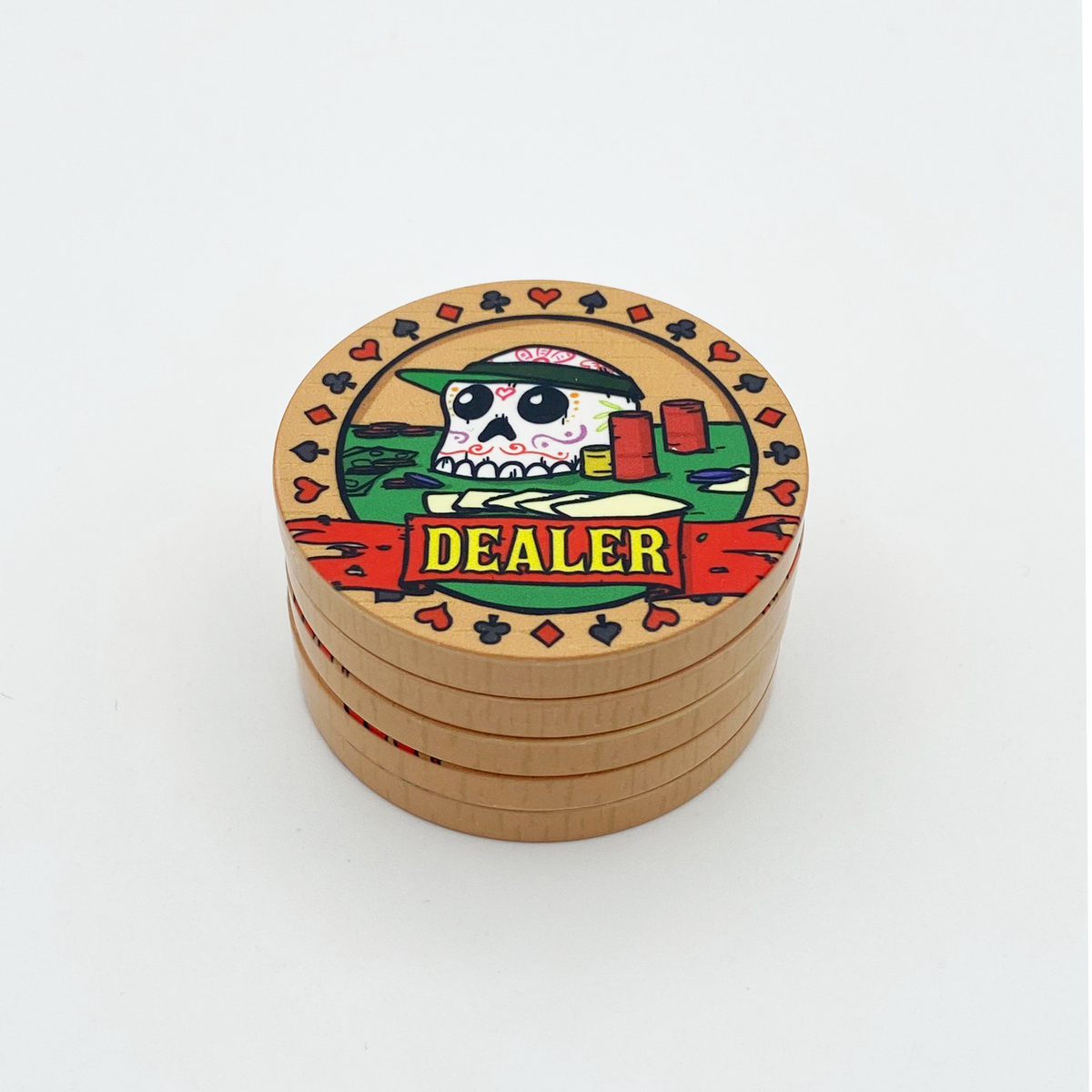 Dia de los Muertos Dealer Button - Tan (49mm or 60mm)