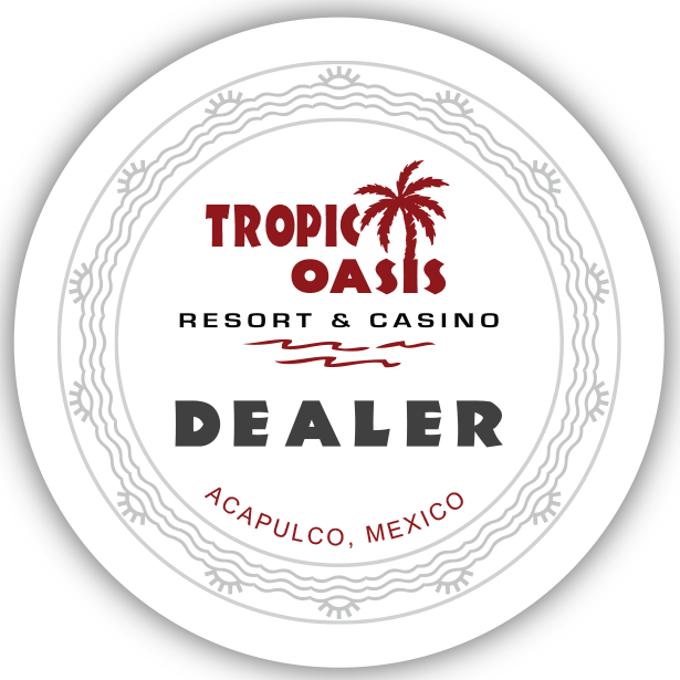 Tropic Oasis Dealer Button (49mm or 60mm)